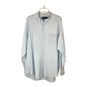 Ralph Lauren VTG Men's Big Shirt 100% Cotton Casual Chambray Button Down SZ XL